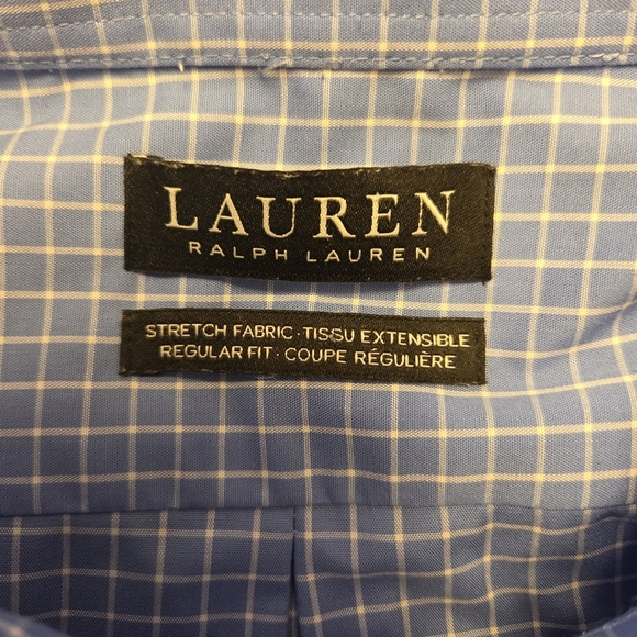 Ralph Lauren Black Label Blue Checkered Dress Shirt Size XL - Picture 6 of 6